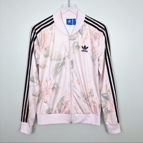 adidas floral jacket pink